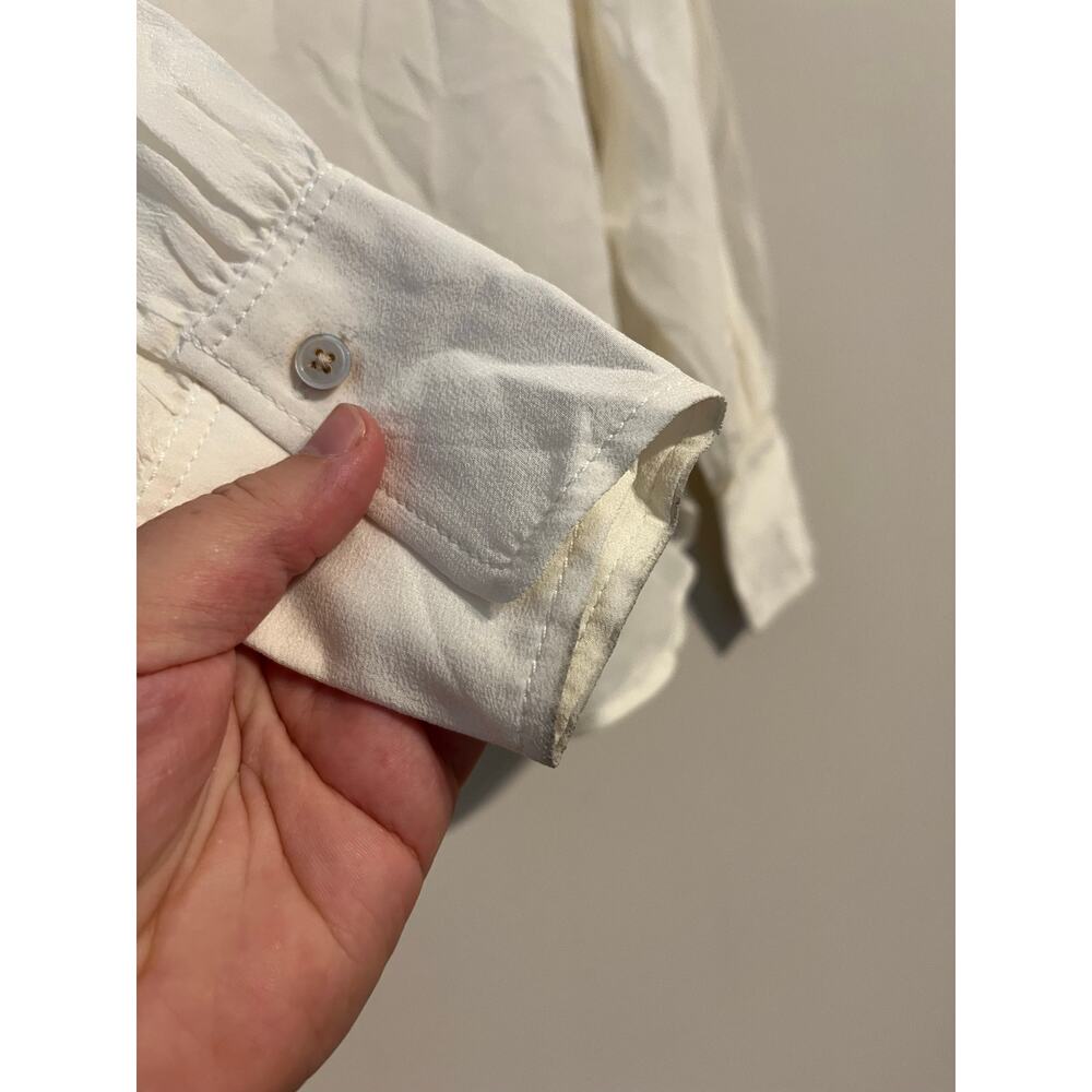 Everlane THE HENLEY SHIRT IN WASHABLE SILK Size 2 *flaw - Picture 7 of 10